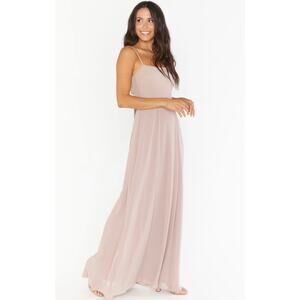 Show Me Your Mumu Lauren Tie Maxi Dress Soft Beige Size Medium